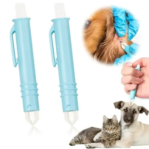 Produktbild: Jormftte 2 Stück Automatische Zeckenzange,Zeckenentferner Set Für Hunde Katze, Einfacher und Sicherer Zeckenentferner für Haustier und Menschen (Hellblau)