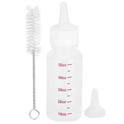 Produktbild: JOROBURO 3-teilige Milchflasche für Hunde und Katzen, Haustier-Stillflaschen-Set, Welpen, Kätzchen, Neugeborene, Tierpflegeset, Blasenmilchschale, Silikon-Futternippel für Neugeborene,