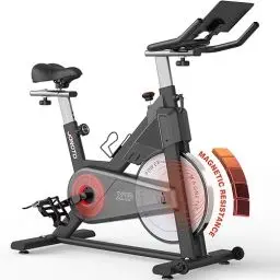 Produktbild: JOROTO Heimtrainer Fahrrad mit Magnetischem Widerstand, Fitnessbikes mit 4-Fach Verstellbarem Lenker, Ergometer Hometrainer mit RPM Monitor, 11.8‘’ Tablet-Halterung,15KG Schwungrad - 150 KG Belastbar