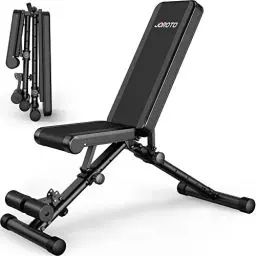 Produktbild: JOROTO Verstellbare Hantelbank Klappbare Bauch Folding Flach Einstellbar Trainingsbank mit 318 kg Belastung für Zuhause, Bankdrücken Bank mit Ein-Knopf-Faltdesign (Modell:MD35)