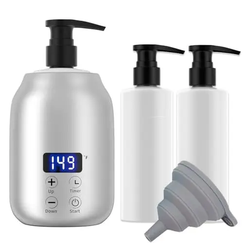 Produktbild: JOSBES Massageöl Wärmer für Spa Massageöl 2 Flaschen Spender und Lotion Wärmer LED Anzeige Gel Flaschenwärmer Massageöl Heizung für Salon Massageöl Flaschenwärmer