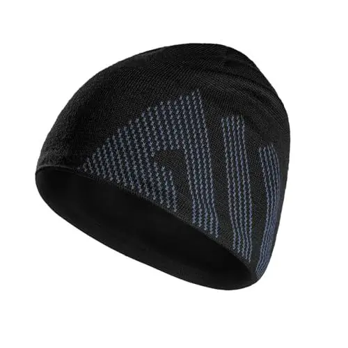 Produktbild: Joscoal Merino Mütze Beanie Merinowolle Hat Weich Warm Wintermütze Stretch Sportmütze, Bequem Frühling Strickmütze Atmungsaktive Wool Haube Geschenke für Damen & Herren Schwarz