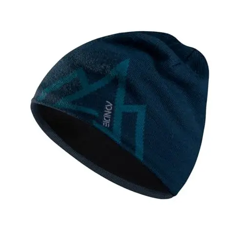 Produktbild: Joscoal Merino Mütze Beanie Übergangsmütze Hat für Herren Weich Warm Frühling Wintermütze Stretch Sportmütze, Bequem Atmungsaktiv Merinowolle Strickmütze Atmungsaktive Haube Marineblau