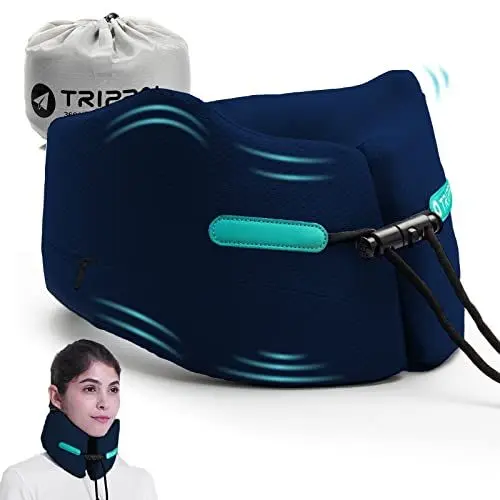 Produktbild: Joscoal Nackenkissen Reisen Flugzeug Reisekissen Bietet Doppelte Unterstützung Memory Foam für Auto-Kopfstütze Kinnstütz Travel Pillow Reise Büro Bus Hause.(Größe S, Marineblau)