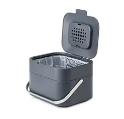 Produktbild: Joseph Joseph Stack 4 - Komposteimer küche, biomülleimer mit Geruchsfilter und deckel, Plastik, 4 Liter, Graphit