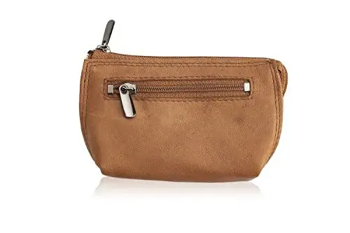 Produktbild: Josephine Osthoff - Schlüsseltui MAXX Schlüsseltasche Münztasche in Leder Echtleder mit Kreditkarten-RFID-Schutz Doppelnaht 1 Außentasche 1 Kartenfach 1 Schlüsselfach mit 2 Ringen, Farbe:Safari