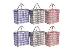 Produktbild: Josephine Osthoff Unisex Schwerlast wasserdichte Aufbewahrungstaschen, Langlebig, Mit Reißverschluss für Umzug & Einkaufen, 75L Kapazität, Bis zu 20 kg Belastung, Assortierte Farben, Packung mit 6