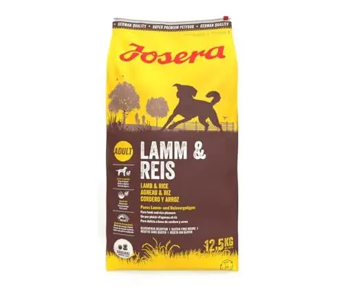 Produktbild: JOSERA Lamm & Reis (1 x 12,5 kg) | Adult | Premium Trockenfutter für ausgewachsene Hunde | Reis & Lamm als einzige tierische Proteinquelle | besonders gut verträglich | weizenfrei | 1er Pack