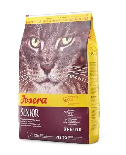 Produktbild: JOSERA Senior (1 x 10 kg) | Senior | Premium Trockenfutter für ältere Katzen oder Katzen mit Niereninsuffizienz | Geflügel & Reis | leicht verdaulich | getreidefrei | Katzenfutter | 1er Pack