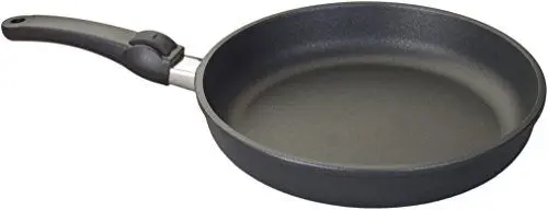 Produktbild: JOSKO Produkte Flachrandpfanne Ø 28 cm 5 cm Höhe Profikochgeschirr mit Wechselgriff, Klassik Pfanne, Alumimium, schwarz