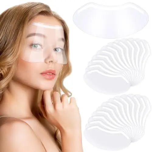 Produktbild: Jostift 100 Stücke Transparent Gesichtsschutz Visier,Dusche Gesicht Augenschutz Schild Transparent Wimpern Schild Kunststoff Gesichtsschutz für Mikroblading, Makeup, Haare Waschen
