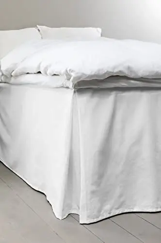 Produktbild: Jotex Colour Betthusse - 100% hochwertige Bio-Baumwolle Bettrock, Höhe 60 cm - Weiß, 160 x 200 cm