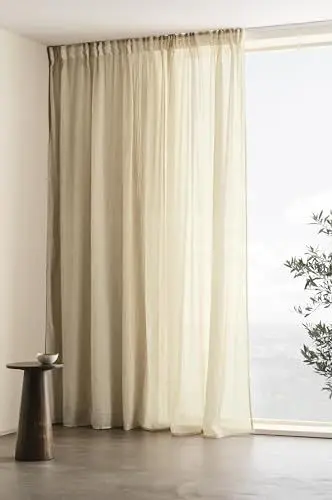 Produktbild: Jotex Multifunktionsgardine Layer Extrabreite Vorhang 275 cm Polyester-Baumwoll -Mischung, Oeko-TEX® Standard 100 Zertifiziert, bessere Baumwolle - Greige, 1 Stück 275 x 220 cm