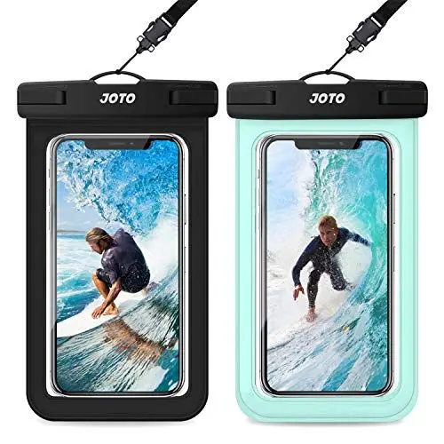 Produktbild: JOTO 2 Stück wasserdichte Handyhülle IPX8 Unterwasser Wasserfest Handytasche für iPhone 16 15 14 13 12 11 Pro Max Plus Galaxy S24 S23 A15 Xiaomi bis 7 Zoll Phone Case -Schwarz/Grün