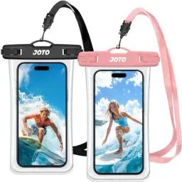 Produktbild: JOTO 2 Stück wasserdichte Handyhülle IPX8 Unterwasser Wasserfest Handytasche für iPhone 16 15 14 13 12 11 Pro Max Plus Galaxy S24 S23 A15 Xiaomi bis 7 Zoll Phone Case -Schwarz/Pink
