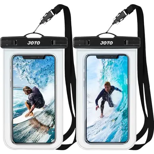 Produktbild: JOTO 2 Stück Wasserdicht Handyhülle Waterproof Phone Case IPX8 Unterwasser Wasserdicht Handytasche für iPhone 15 14 13 12 11Pro Max Plus Galaxy S23 S22 bis 7 Zoll –Klar