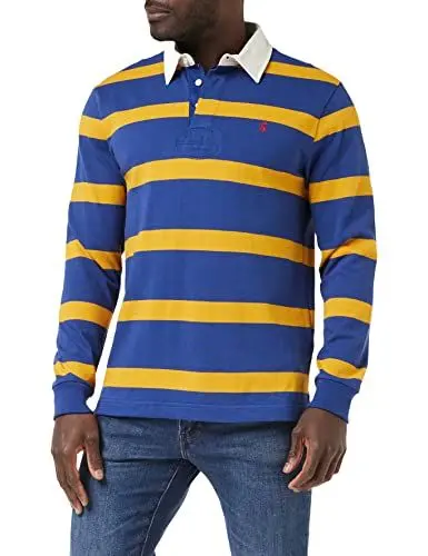 Produktbild: Joules Herren Onside Polo-Pullover, Blue Yellow Stripe, L