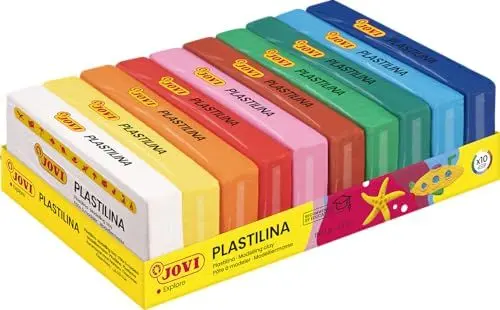 Produktbild: Jovi Plastilin, leicht formbare Modelliermasse für Kinder ab 2 Jahren, 10 Farben je 150g