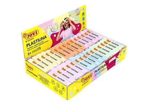 Produktbild: Jovi Plastilin, leicht formbare Modelliermasse für Kinder ab 2 Jahren, 30 Stangen je 50g, Pastellfarben