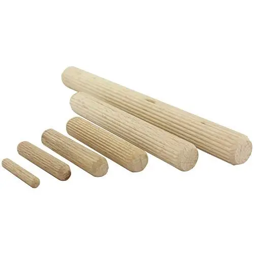 Produktbild: Jowe Holzdübel 6mm - Länge 60mm, Riffeldübel für eine starke Holzverbindung, Dübel aus Buche, gerillt - 1000 Stück