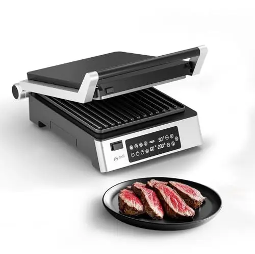 Produktbild: joyami Kontaktgrill Sandwichmaker Panini Steak Toaster Grill, 2200W, Abnehmbare Platten 8 Grillprogrammen Temperaturkontrolle Elektrogrill für Elektrischer IndoorGrill, Küche BBQ, Garten