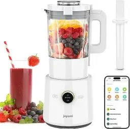 Produktbild: joyami Smart Standmixer 1,6L Glasbehälter Voll Funktionen App-kontrolle WiFi Heiß&Kalt Selbstreinigung Eis Zerkleinern, gefrorene Desserts, Suppen-Weiß