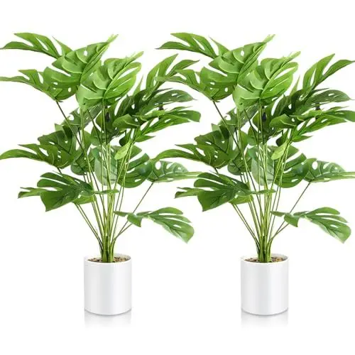 Produktbild: Joyblossom 73cm Kunstpflanzen Monstera Groß mit Topf, Künstliche Pflanzen, Kunstpflanzen Groß, Künstliche Pflanzen Wie Echt, Fake Plant für Innen Außenbereich Zuhause Büro Dekoration, Monstera