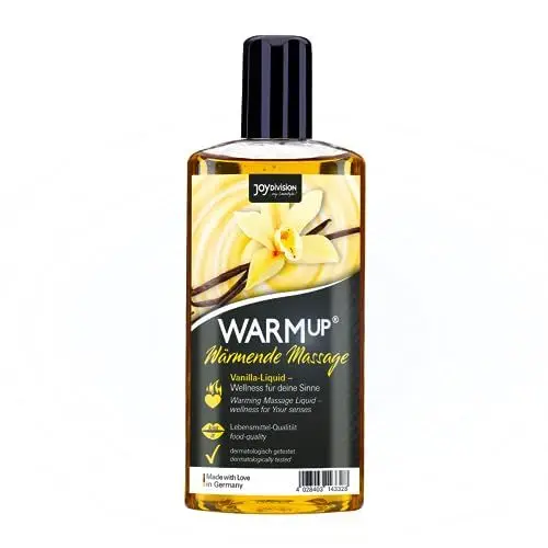 Produktbild: JOYDIVISION WARMup Massageöl Vanille 150 ml I Massageliquid mit Wärme-Effekt I Massage Öl mit Vanille Duft & Geschmack I Massageöle I Massage Oil I Massageöl wärmend