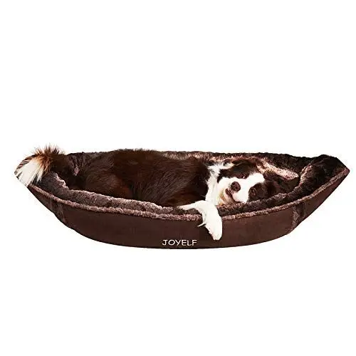 Produktbild: JOYELF Large Hundebett mit abwaschbarer Abdeckung Piratenschiff Plüsch Weichwärmendes Haustierbett für Katzen oder Hunde mit atmungsaktiver weicher Baumwolle und Quietschspielzeug als Geschenk