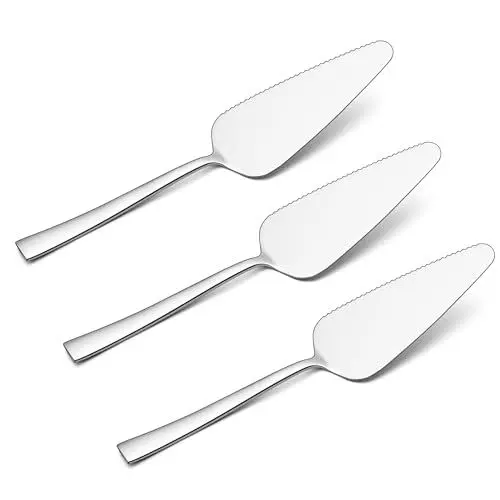 Produktbild: Joyfair Tortenheber Set, 3 Stück Edelstahl Kuchenheber Tortenschaufel Set, Kuchenschaufel mit Gezackten Kanten für Restaurants, Küche, Partys und Hochzeiten, Hochglanzpoliert & Spülmaschinenfest