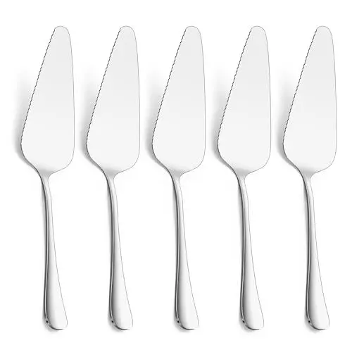 Produktbild: Joyfair Tortenheber Set, 5 Stück Edelstahl Tortenschaufel Kuchenschaufel Set, Kuchenheber mit Gezackten Kanten für Restaurants, Küche, Partys und Hochzeiten, Hochglanzpoliert & Spülmaschinenfest