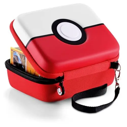 Produktbild: JoyHood Sammelkarten-Aufbewahrungsboxen für TCG Karten, 400+ Karten Tragen Tasche, Spielkarten Box (Rot & Weiß)