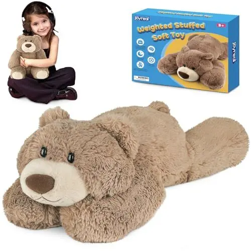 Produktbild: Joyreal 1.5 kg Gewichteter Teddybär gegen Angst, Angstbewältigung für Erwachsene, Gewichteter Plüschbär, Sensorische Spielzeuge für Autismus, Gewichtete Stofftiere 1,5 kg Weighted Stuffed Animal Toy