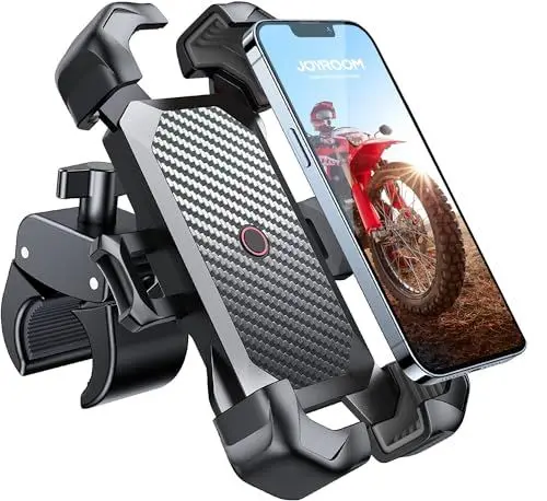 Produktbild: JOYROOM 2025 Handyhalterung Fahrrad, (1s Auto-Sperre)(100mph Militär Anti-Shake) Handyhalterung Motorrad, (5s Install) Universal Lenker Holder für iPhone 16 Samsung S24, Alle 4,7‘’-7