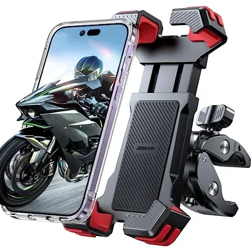 Produktbild: joyroom Handyhalterung Fahrrad,<strong>Stabiler & Sicherer:</strong> <strong>Super Antivibration & Schnelle Installation:</strong>  Motorrad, Handy Halterung Fahrradlenker für iPhone 14 13, Samsung S23 S22 (4.7