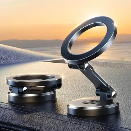 Produktbild: JOYROOM Handyhalterung Auto Magnet (Faltbar & Vollmetall) MagSafe Autohalterung mit 20 x N55 Magnete und 360° Drehung, Magnetische Handyhalterung Auto für iPhone 16 15 14 13 12 & MagSafe Hülle