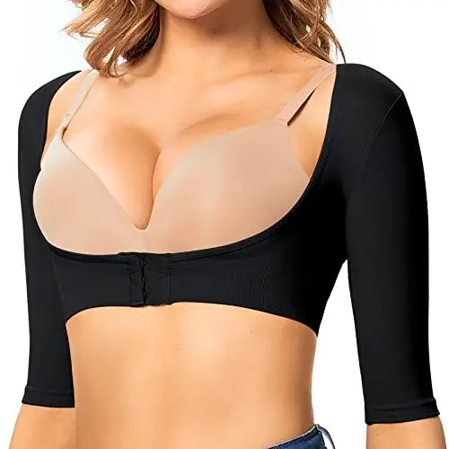 Produktbild: Joyshaper Damen Push Up Unterbrustkorsett Arm-Shaper Oberarme Schlanker Körper Kompression Rücken-Stabilisator Schulter-Arm-Kontrolle zur Haltungskorrektur, Schwarz-Kurzarm, XXL