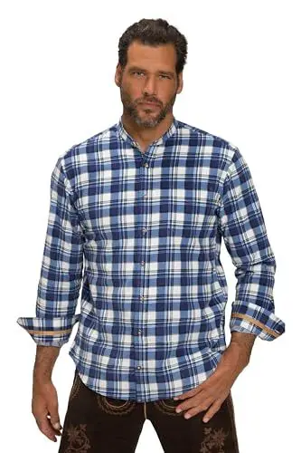 Produktbild: JP 1880 Herren Cordhemd, Tracht, Stehkragen Hemd, Navy Blau, 3XL