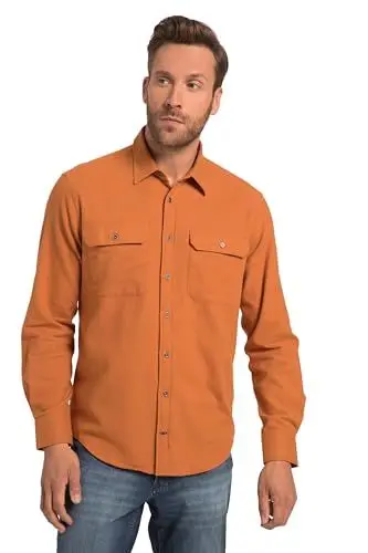 Produktbild: JP 1880 Herren Flanell, Langarm, Kentkragen, Modern Fit Hemden, rostorange, 56