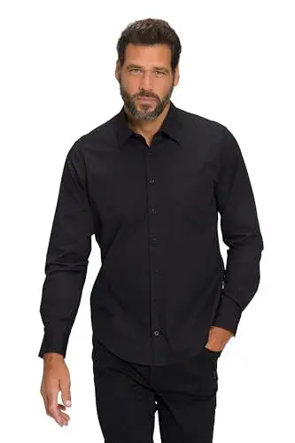 Produktbild: JP 1880 Herren große Größen Übergrößen Menswear L-8XL JP1880 Hemd, FLEXNAMIC®, Kentkragen, Modern Basic Fit, bis 7 XL schwarz XXL 808727100-XXL