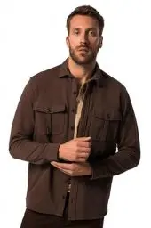 Produktbild: JP 1880 Herren, Overshirt, Sweat, Vintage, Kent, 1/1 Hemd, Dunkelbraun, XL