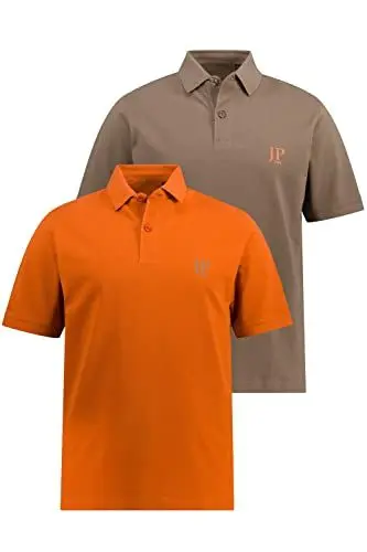 Produktbild: JP 1880 Herren Poloshirts, 2er-pack, Braungrau, 4XL EU