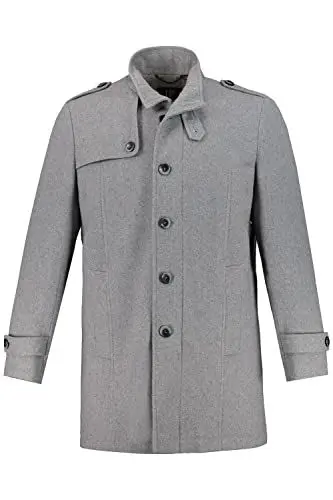 Produktbild: JP 1880 Herren Wollmantel Mäntel, Grau (Hellgrau-Melange 74858513), XXL