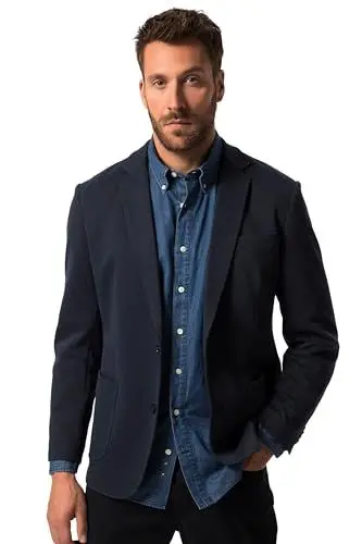 Produktbild: JP 1880 Herren große Größen Menswear L-8XL JP Aware Sakko, Business, Revers, GRS zertifiziertes Recycling Polyester Navy blau 70 826878130-70
