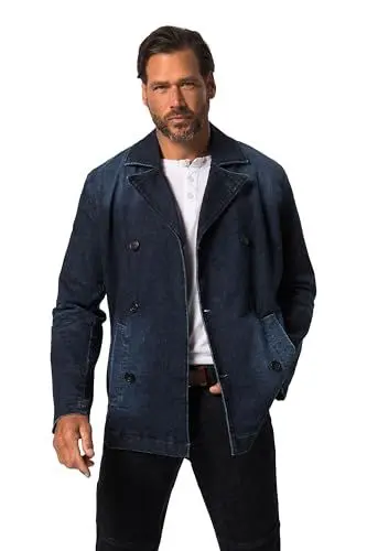 Produktbild: JP 1880 Herren große Größen Übergrößen Menswear L-8XL Caban, Jacke, Denim, doppelreihige Knopfleiste Blue Denim 7XL 812713902-7XL