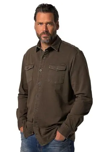 Produktbild: JP 1880 Herren große Größen Übergrößen Menswear L-8XL Hemd, Kent, MF, Cowboynähte, Pattentaschen, Sweat, 1/1