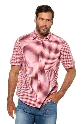 Produktbild: JP 1880 Herren große Größen Übergrößen Menswear L-8XL Hemd, Tracht, Halbarm, Kent Kragen, Modern Fit Salsa 3XL 723283530-3XL