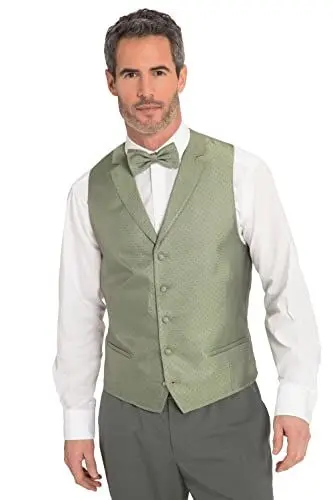 Produktbild: JP 1880 Herren große Größen Übergrößen Menswear L-8XL Hochzeits-Weste, Punkte, Reverskragen, Futter-Rücken, bis Gr. 72 moosgrün 68 817465195-68