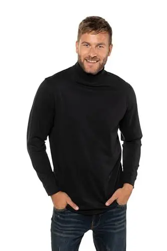 Produktbild: JP 1880 Herren große Größen Übergrößen Menswear L-8XL JP1880 Rollkragen-Shirt, Basic, Jersey, Lange Ärmel, bis 7 XL schwarz 5XL 723303130-5XL