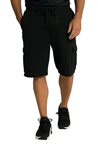 Produktbild: JP 1880 Herren große Größen Übergrößen Menswear L-8XL Sweat-Cargobermuda, Homewear, Elastikbund, Cargotaschen schwarz L 802382100-L